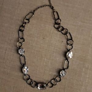 Black necklace with rhinestones